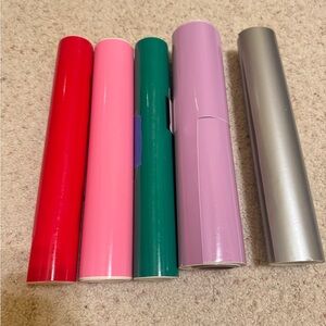 Colorful Vinyl Permanent Rolls - Red, Pink, Green, Lilac, Silver